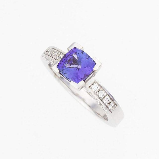 tanzanite, diamants sur or blanc