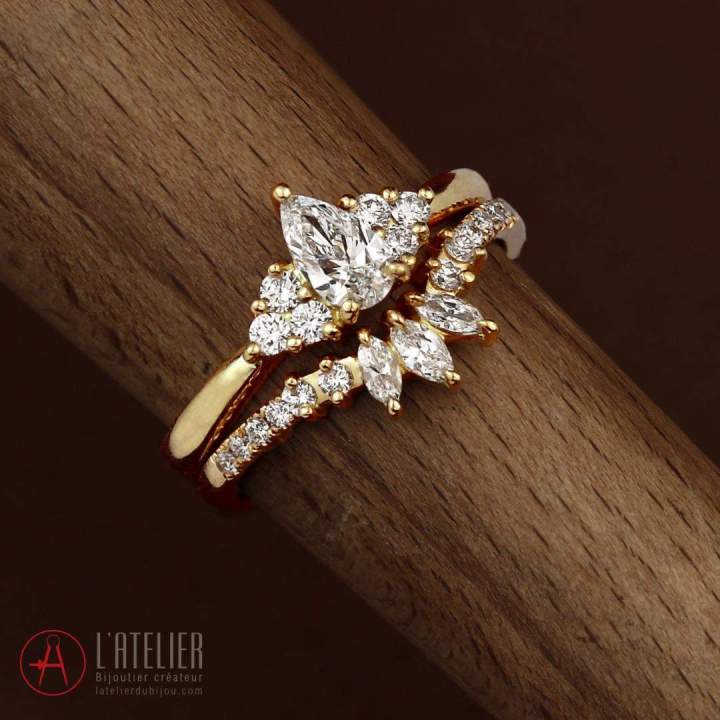 or jaune et diamants